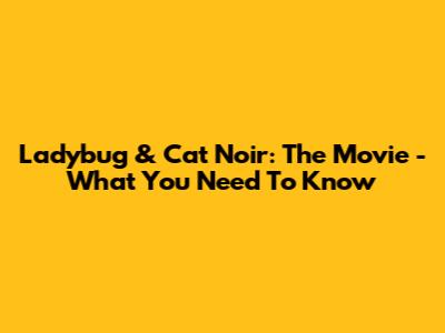 Ladybug & Cat Noir: The Movie - What You Need To Know