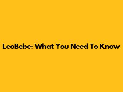 LeoBebe: What You Need To Know