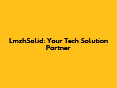 LmzhSolid: Your Tech Solution Partner