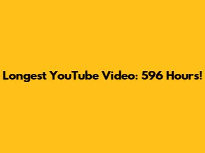 Longest YouTube Video: 596 Hours!