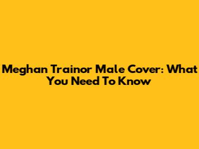 Meghan Trainor Male Cover: What You Need To Know