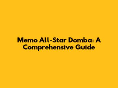 Memo All-Star Domba: A Comprehensive Guide