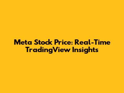 Meta Stock Price: Real-Time TradingView Insights