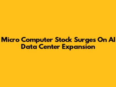 Micro Computer Stock Surges On AI Data Center Expansion