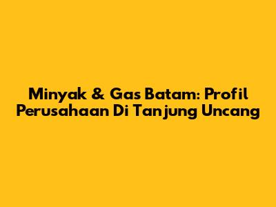 Minyak & Gas Batam: Profil Perusahaan Di Tanjung Uncang