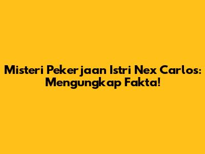 Misteri Pekerjaan Istri Nex Carlos: Mengungkap Fakta!