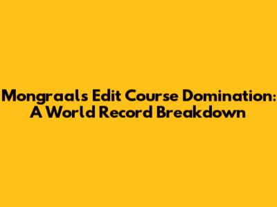Mongraal's Edit Course Domination: A World Record Breakdown