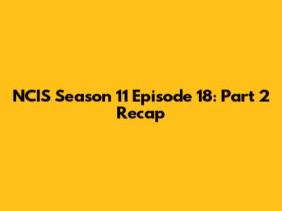NCIS Season 11 Episode 18: Part 2 Recap
