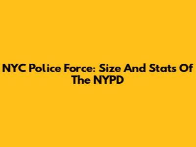 NYC Police Force: Size And Stats Of The NYPD