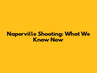 Naperville Shooting: What We Know Now