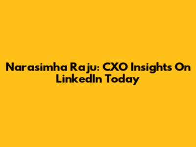Narasimha Raju: CXO Insights On LinkedIn Today