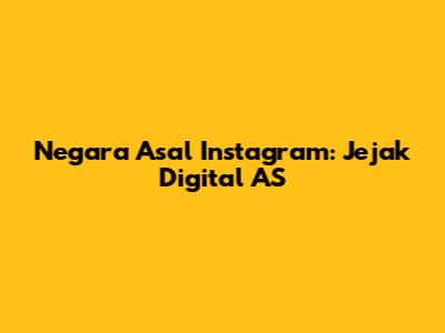 Negara Asal Instagram: Jejak Digital AS