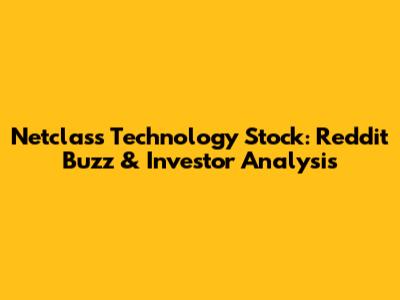 Netclass Technology Stock: Reddit Buzz & Investor Analysis