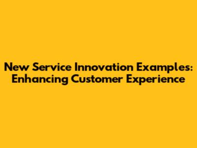 New Service Innovation Examples: Enhancing Customer Experience