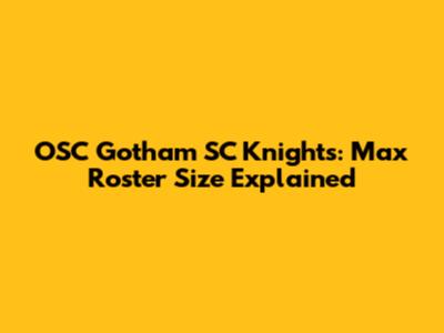 OSC Gotham SC Knights: Max Roster Size Explained