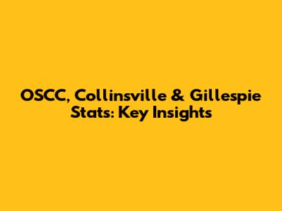 OSCC, Collinsville & Gillespie Stats: Key Insights