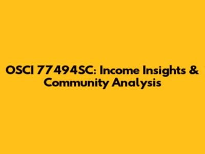 OSCI 77494SC: Income Insights & Community Analysis