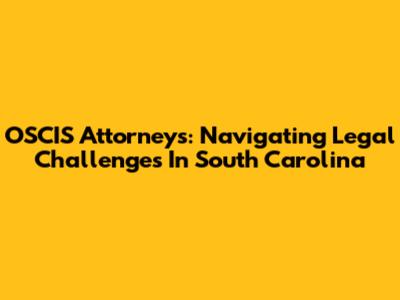 OSCIS Attorneys: Navigating Legal Challenges In South Carolina