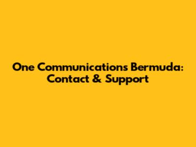 One Communications Bermuda: Contact & Support