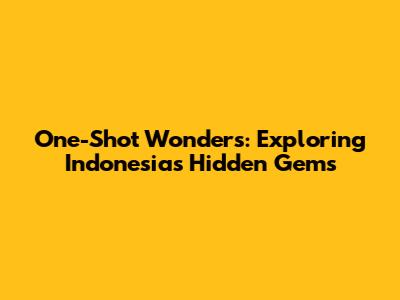 One-Shot Wonders: Exploring Indonesia's Hidden Gems