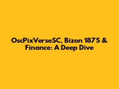 OscPixVerseSC, Bizon 1875 & Finance: A Deep Dive