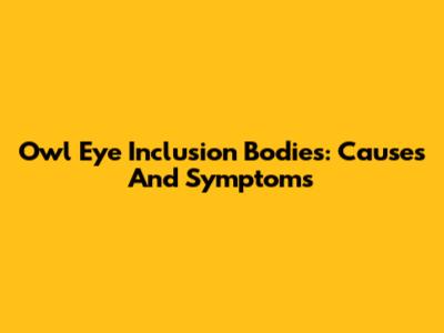 Owl Eye Inclusion Bodies: Causes And Symptoms