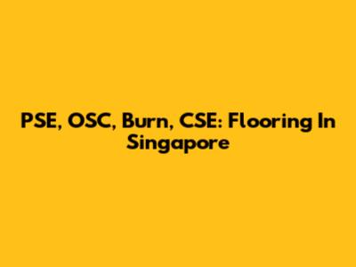 PSE, OSC, Burn, CSE: Flooring In Singapore