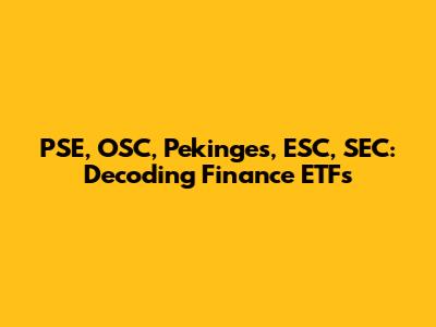 PSE, OSC, Pekinges, ESC, SEC: Decoding Finance ETFs