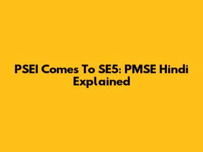 PSEI Comes To SE5: PMSE Hindi Explained