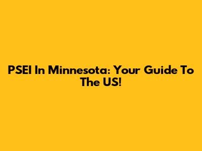 PSEI In Minnesota: Your Guide To The US!