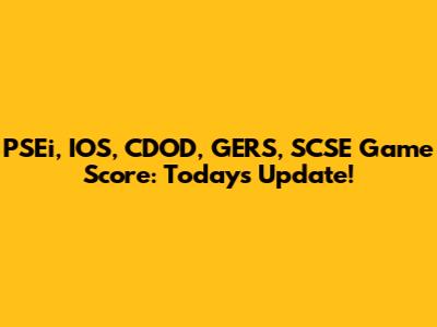 PSEi, IOS, CDOD, GERS, SCSE Game Score: Today's Update!