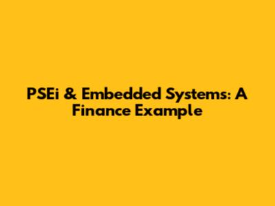 PSEi & Embedded Systems: A Finance Example
