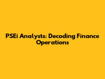 PSEi Analysts: Decoding Finance Operations