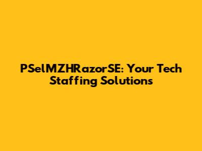 PSelMZHRazorSE: Your Tech Staffing Solutions