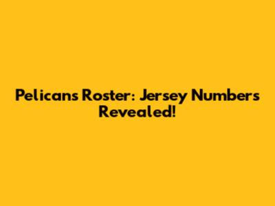 Pelicans Roster: Jersey Numbers Revealed!