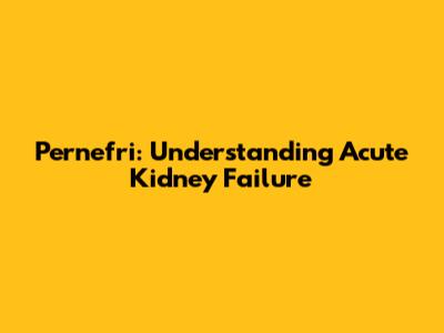 Pernefri: Understanding Acute Kidney Failure