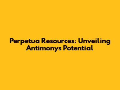 Perpetua Resources: Unveiling Antimony's Potential