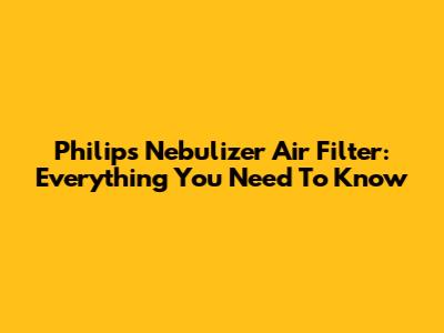 Philips Nebulizer Air Filter: Everything You Need To Know