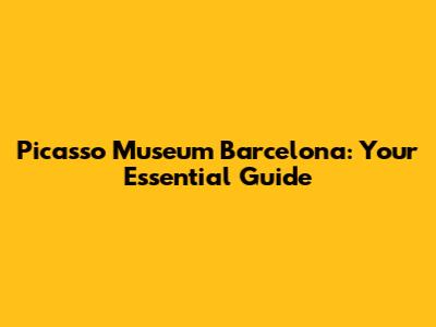 Picasso Museum Barcelona: Your Essential Guide