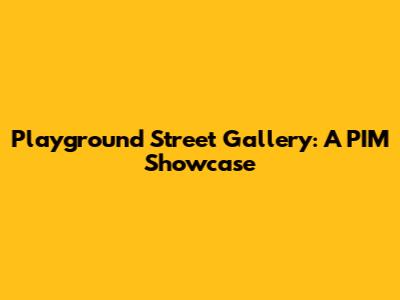 Playground Street Gallery: A PIM Showcase