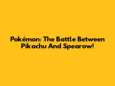 Pokémon: The Battle Between Pikachu And Spearow!