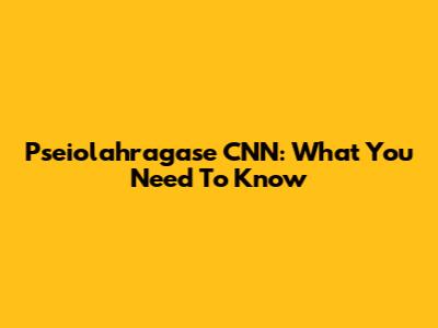 Pseiolahragase CNN: What You Need To Know
