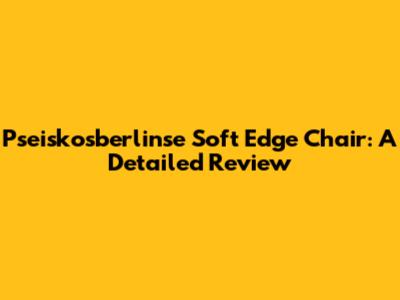 Pseiskosberlinse Soft Edge Chair: A Detailed Review