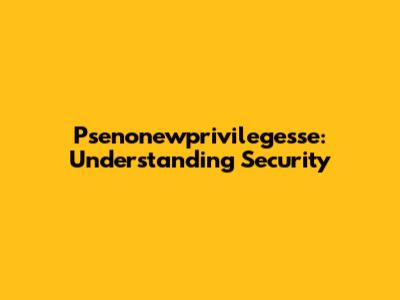 Psenonewprivilegesse: Understanding Security