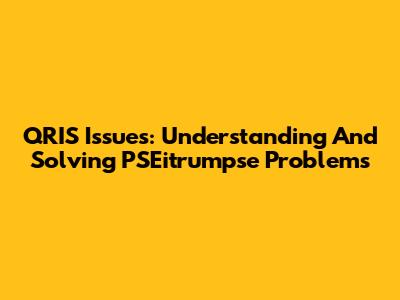 QRIS Issues: Understanding And Solving PSEitrumpse Problems