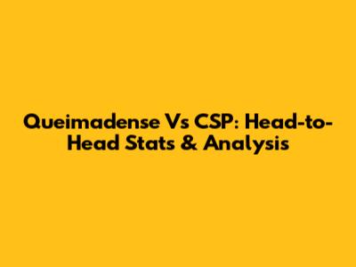 Queimadense Vs CSP: Head-to-Head Stats & Analysis