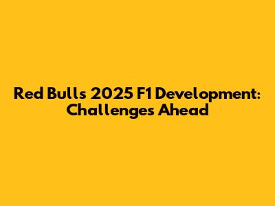 Red Bull's 2025 F1 Development: Challenges Ahead