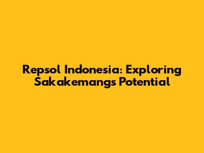 Repsol Indonesia: Exploring Sakakemang's Potential