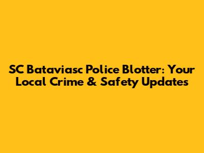 SC Bataviasc Police Blotter: Your Local Crime & Safety Updates