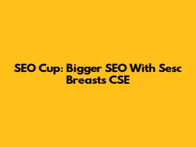 SEO Cup: Bigger SEO With Sesc Breasts CSE